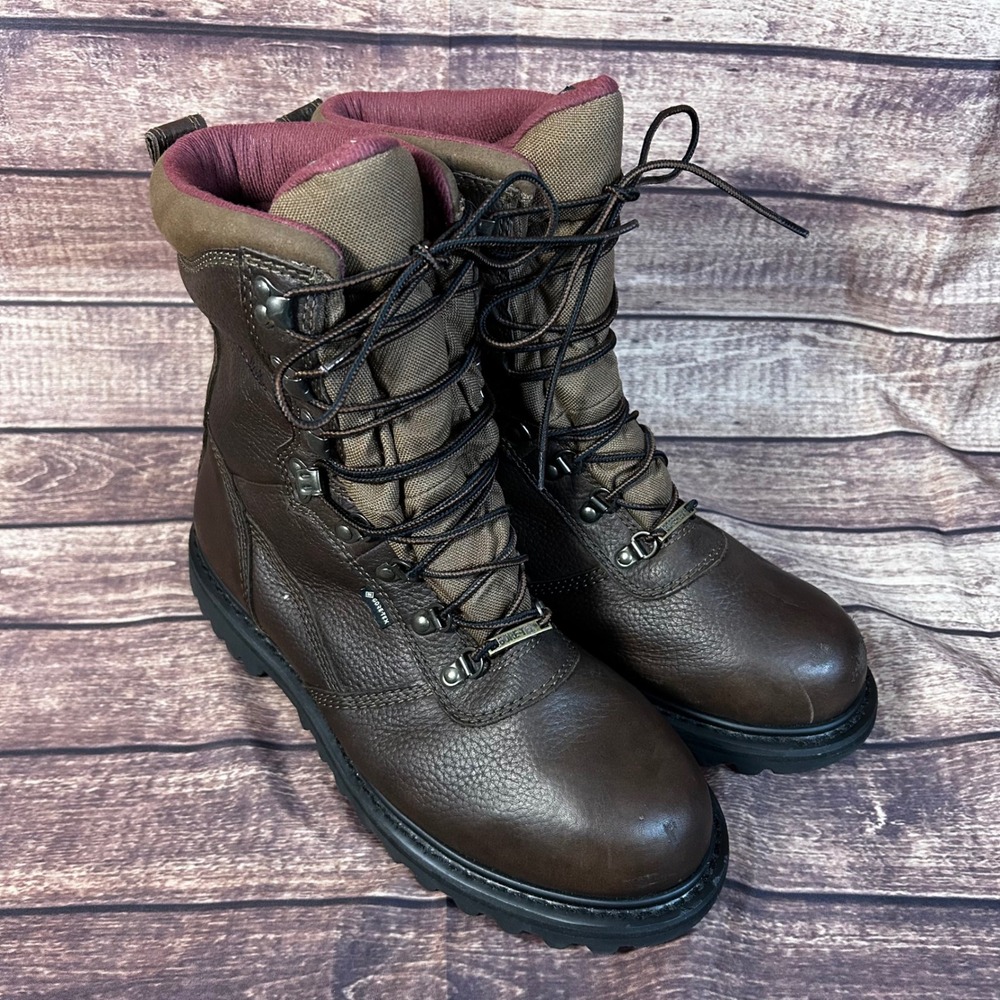 Cabela's Gore-Tex Iron Ridge Leather Hunting Boots Mens Brown Waterproof Sz 11EE